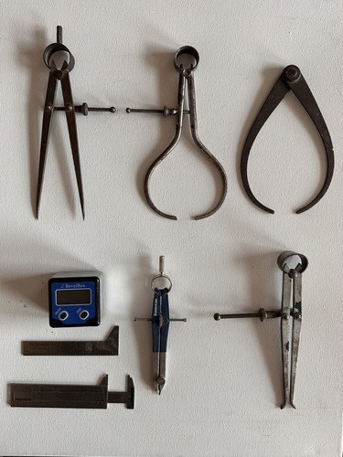 VINTAGE LOT OF (8) CALIPERS & MISC. MACHINIST TOOLS