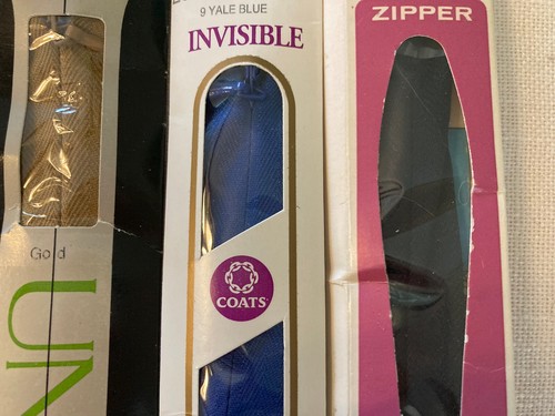 SEWING SUPPLIES: 6 NEW UNUSED INVISIBLE ZIPPERS VARIETY COLORS & LENGTHS - Picture 3 of 5
