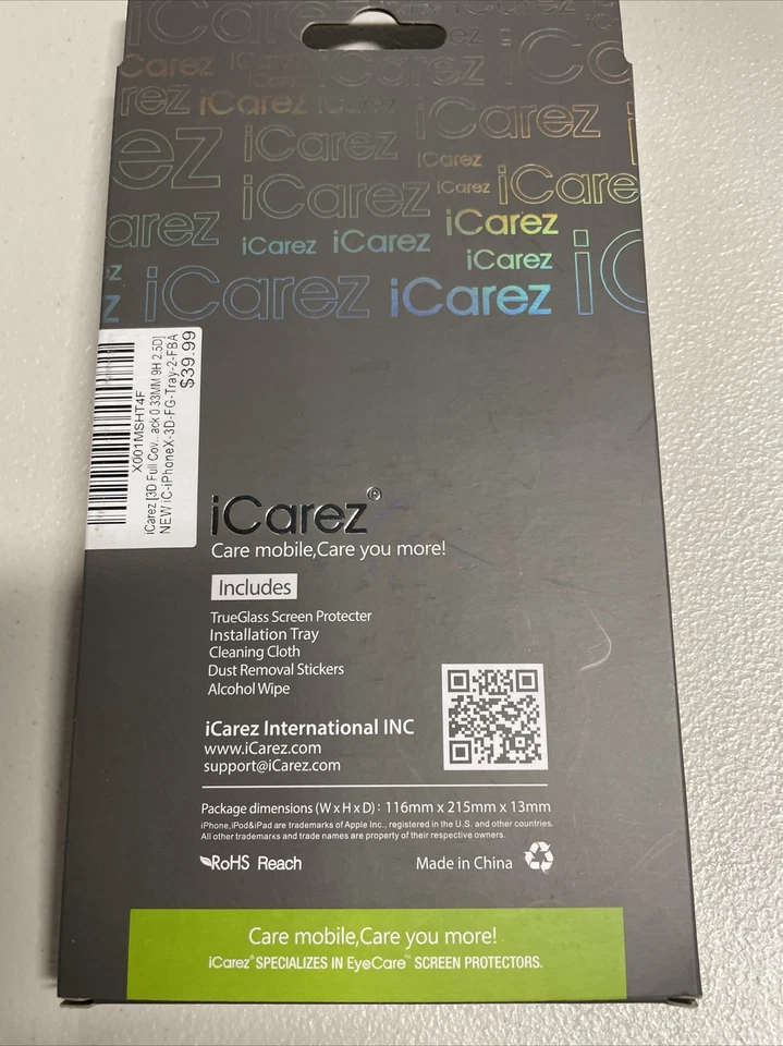 Kit de protección de pantalla de vidrio verdadero ICarez para iPhone X vidrio templado Foto 2 de 2