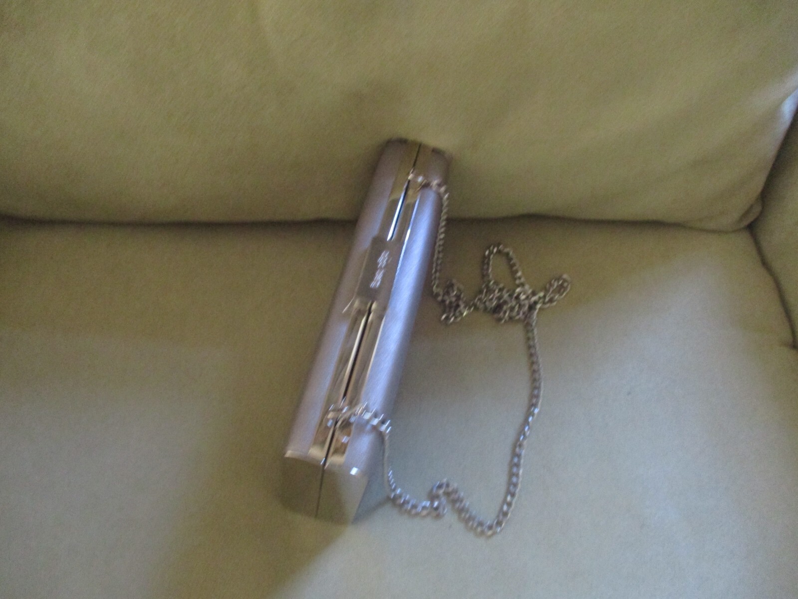 Olga Berg Precious Metallic Slimline Clutch Sliver Shoulder Bag NEW