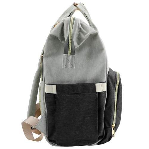 Mommy Mom Baby Diaper Bag Backpack Large Nappy Changing Bag Black Gray - Picture 3 of 12