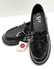 New Girls Art Class Black Glitter Loafers Shoes Casual Dress Various Sizes