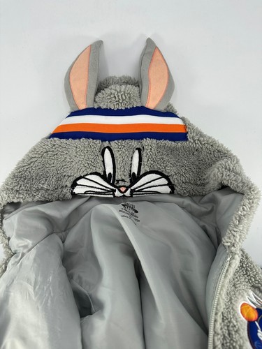 Space Jam A New Legacy Team Bugs Zip-Up Gray Hoodie Bunny Ears Sz 4T - Picture 3 of 9