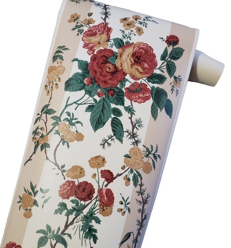 Lot 5 Union Wallpaper Border Red Cream Botanical Floral Country USA 4 NIP 1 Open