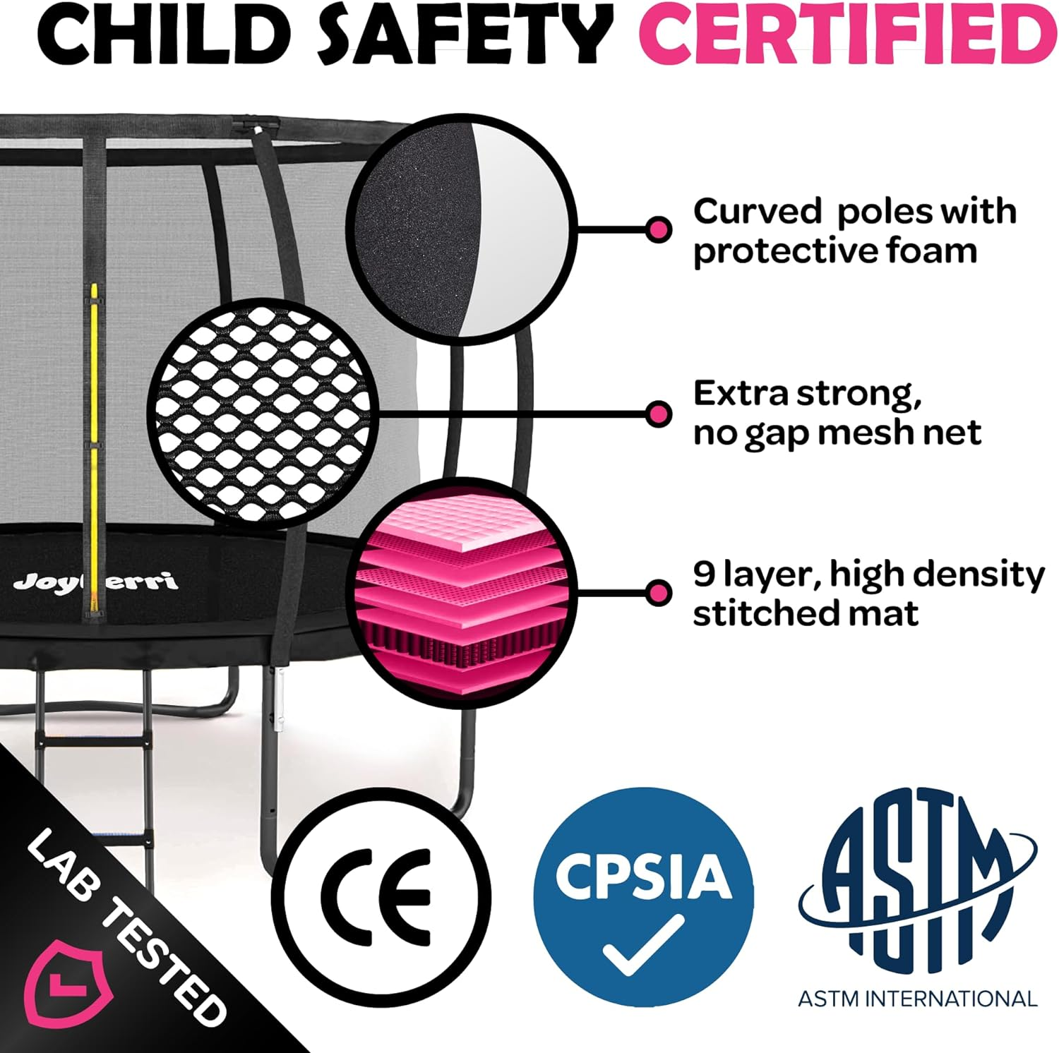Joyberri Trampoline for Kids and Adults 8Ft 10Ft 12Ft 14FT Trampoline