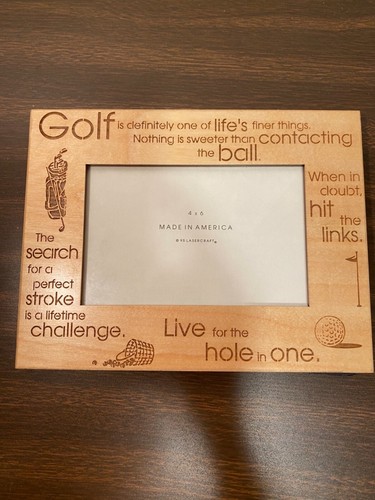 LaserCraft Natural Wood Golf Themed 4” x 6” Photo Frame, Excellent - 第 10/12 張圖片