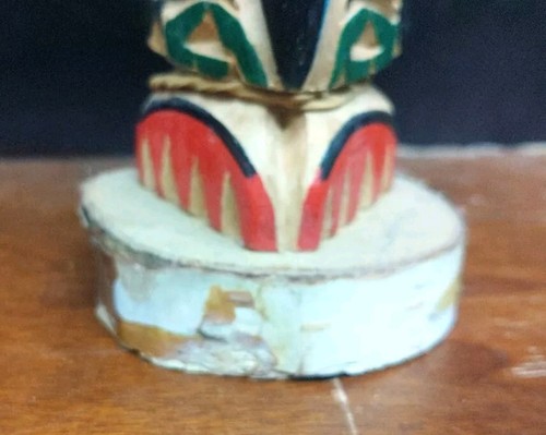 DE COLECCIÓN 8.5" ALTO S E ALASKA TALLADO A MANO/PINTADO MADERA TÓTEM ESCULTURA ZONA DE PINZAS - Imagen 5 de 13