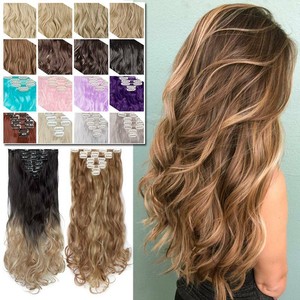 100 Natural Solid Colours Ombre Clip In Hairpiece Full Head