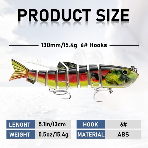 Fishing Lures Multi Jointed Fish Fishing Kits Slow Sinking Lifelike Swimbait Fre - Picture 2 of 7