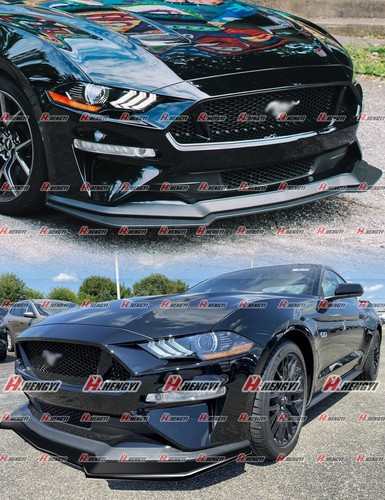 For 2018-2023 Mustang GT Ecoboost Gloss Black Add-On Front Bumper Lip Splitter - Picture 11 of 12