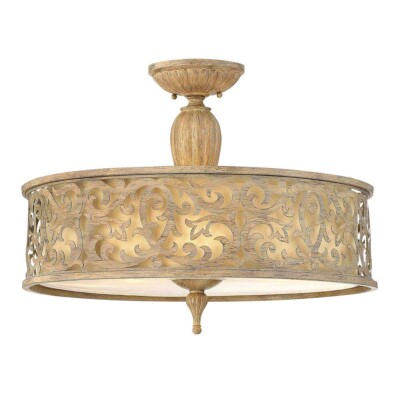 Beige Klassisch Deckenlampe Deckenleuchte 3x100W/E27 52,1x38,1 [cm]