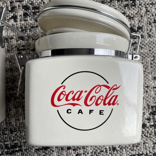 Coca Cola x2 Canisters / Storage Jar Gibson 2007 Coffee Tea Cookie Coke Diner - Foto 4 di 11
