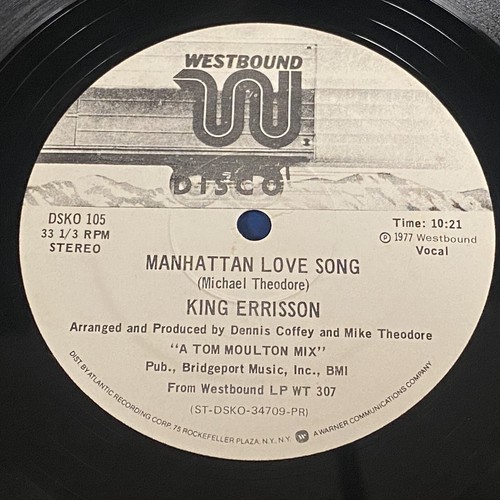 King Errisson: L.A. Bound / Manhattan Love Song 12" Soul Disco - Afbeelding 2 van 2