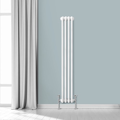 Vertical Horizontal Cast Iron Style Traditional Radiator Heated Towel Rail White - Picture 3 of 84