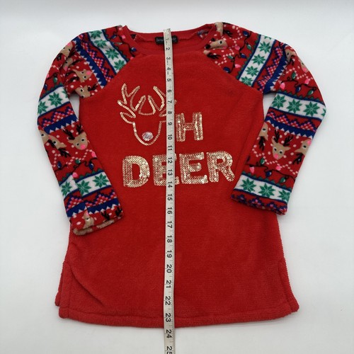 Derek Herz Sweatshirt Mädchen M 10/12 rot Grafik Weihnachten Pailletten…#20894 - Bild 4 von 9