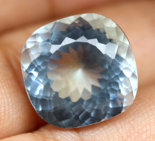 Piedras preciosas sueltas corte cojín aguamarina natural SANTA MARIA 12,55 quilates certificado - Imagen 3 de 6