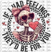 Sublimation Print Skull Feelings Heart Ready to Press Paper Ink Heat Transfer