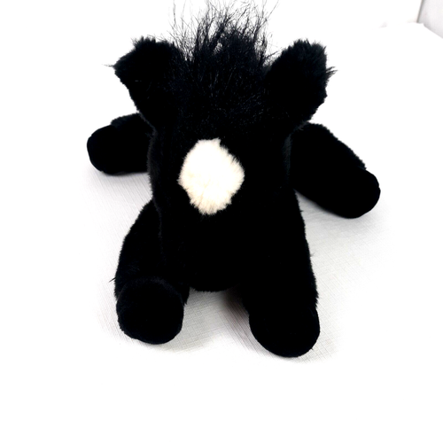 Aurora Horse Pony Black White Spot/Diamon Plush Stuffed Animal Toy 12" Bean fill - Picture 3 of 13