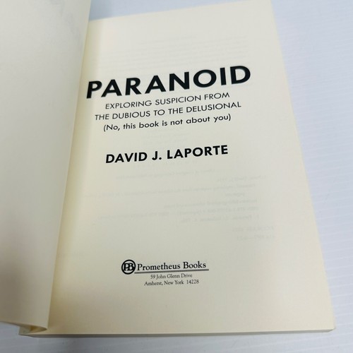 Paranoid By David J Laporte Paperback Book Psychology Mental Health Self Help - Picture 8 of 15