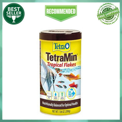 Tetra TetraMin Tropical Flakes Nutritionally Balanced Fish Food, 7.06 oz.