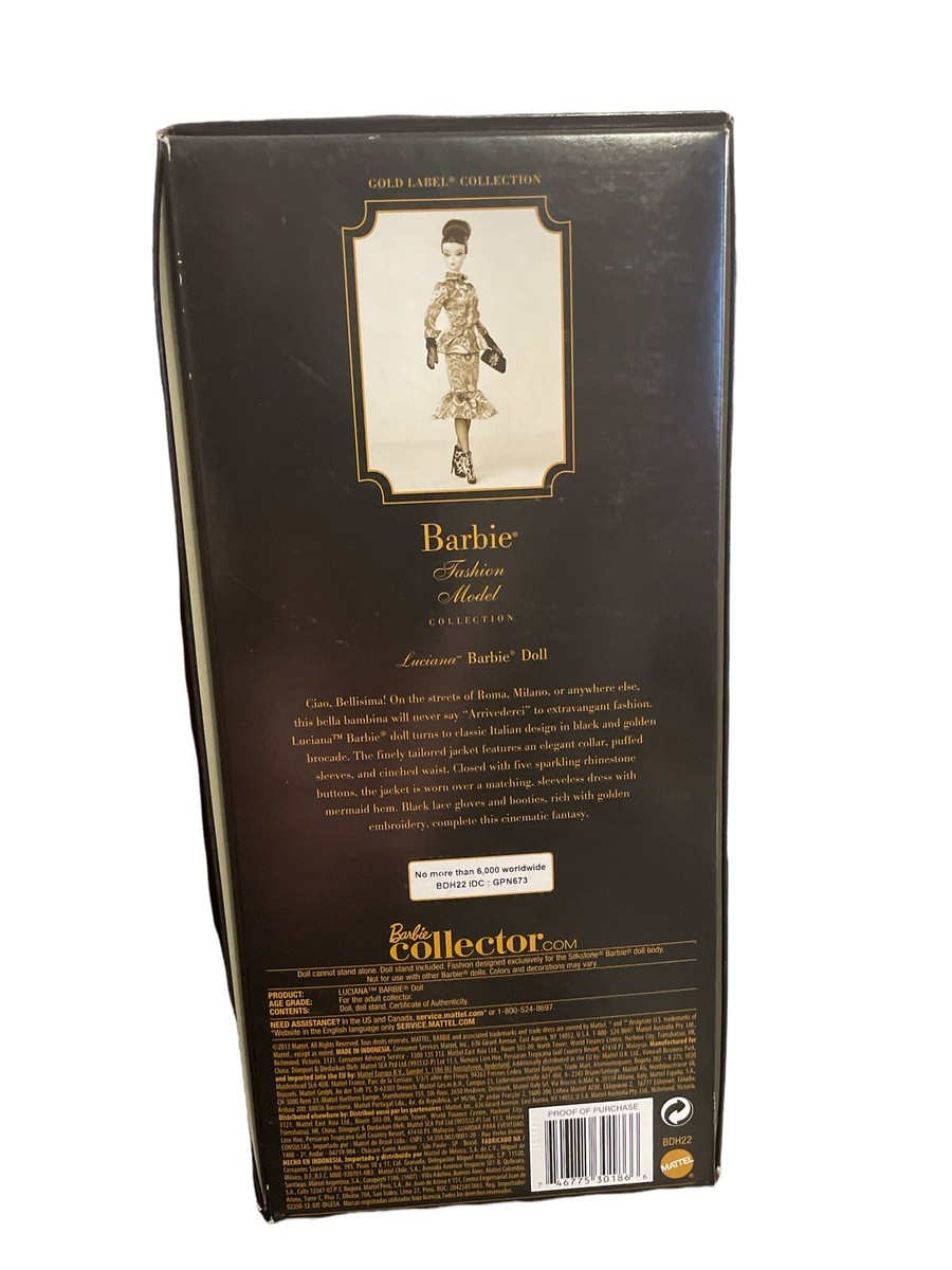 Luciana Silkstone Barbie Doll Fashion Model Collection Gold Label