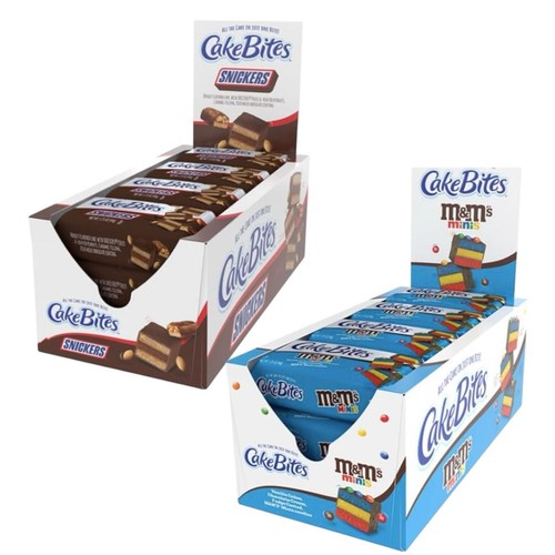 Cake Bites Snickers And M&M's 21Oz - 12 Packages x box