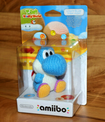 Amiibo Yoshi's Woolly World Yarn Yoshi Light Blue Hellblauer Blau