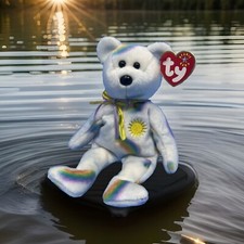 Ty Beanie Baby - Cheery the Bear Rainbow 9in. Plush Stuffed Animal Toy Bean Bag.