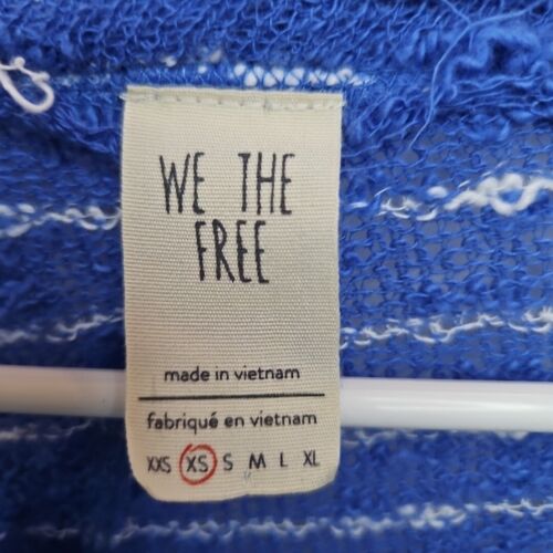 Free People Womens Island Girl Hacci Basic T-Shirt Blue White Stripes XS - Picture 2 of 3