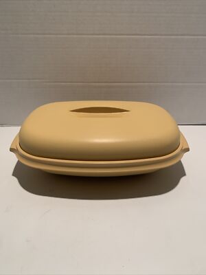 Vintage Tupperware Microwave Steamer 4- Piece Harvest Gold Yellow 1273-2
