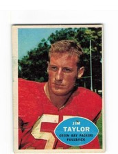 1960 TOPPS FOOTBALL JIM TAYLOR #52 GREEN BAY PACKERS HOF MID GRADE