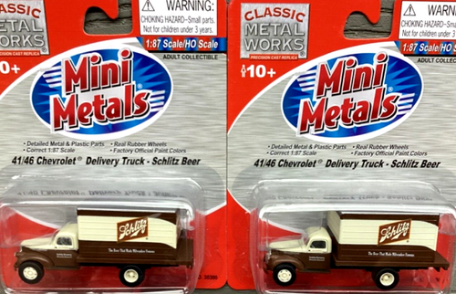 2 CLASSIC METAL WORKS 1/87 HO 41/46 CHEV DELIVERY TRUCK SCHLITZ BEER # 30300 F/S - Picture 2 of 21