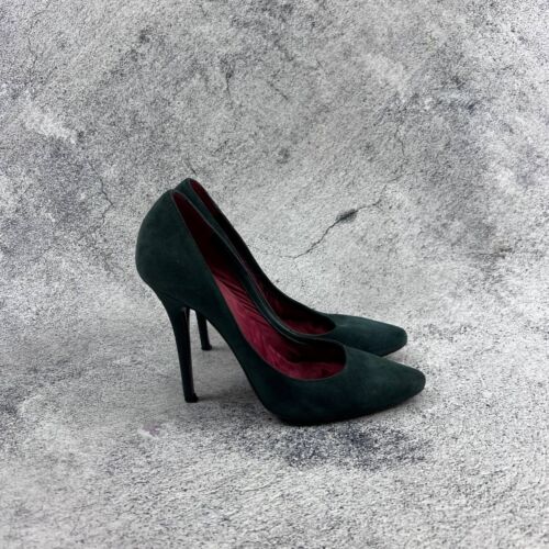 Tacones altos Balmain Paris vintage de gamuza verde - talla 38,5 (US 8) - Imagen 2 de 12