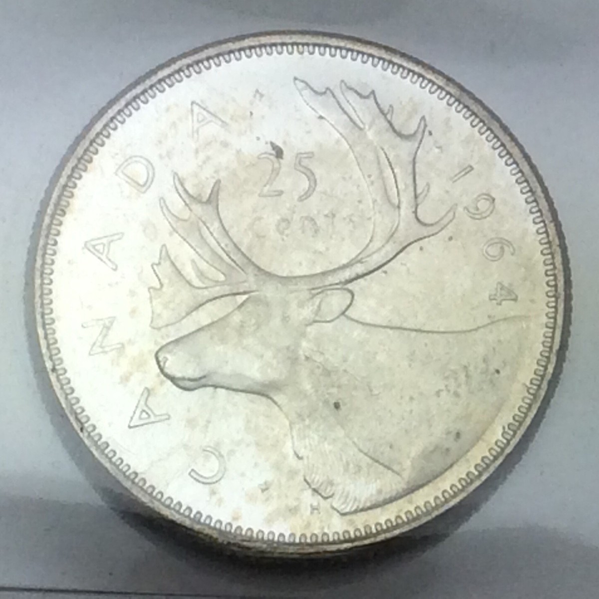 1964 Canada 25 Twenty Five Cents Quarter Canadian ICCS MS-64 Coin