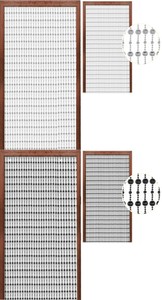 Modern Beaded Curtain Silver Black Beads Door Window Beaded