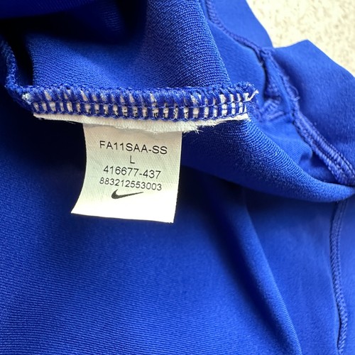 Nike Dri-Fit Tiger Woods Polo Shirt Mens Large Blue Logo Collared Short Sleeve - Picture 6 of 7