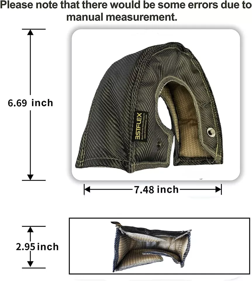 T3 GT30 GT32 GT35 Fibra de Carbono Turbo Manta Protector Térmico Turbocompresor Cubierta Envoltura Foto 2 de 4
