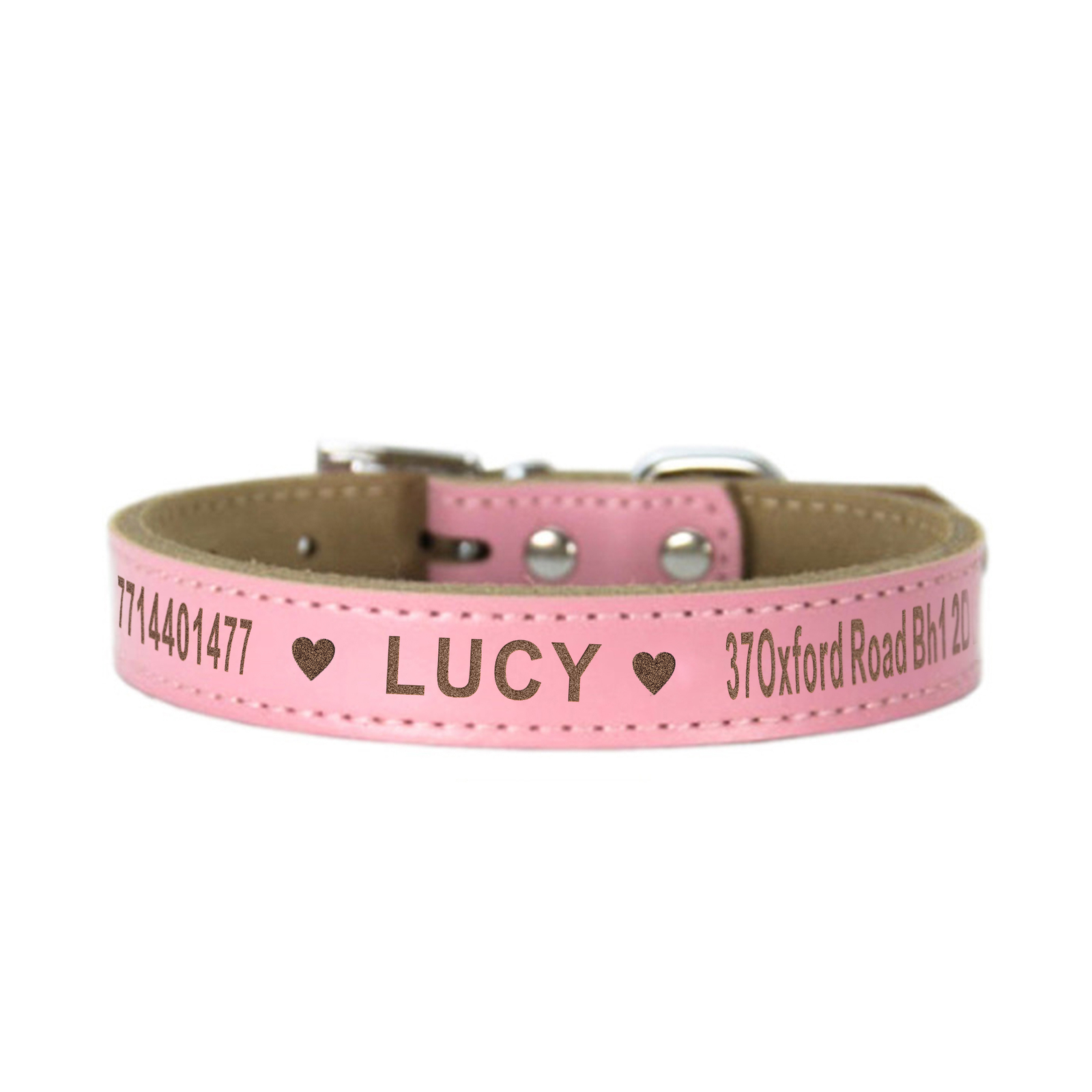 Personalised PU Leather Dog Collar Engraved Name Collar Adjustable Pet
