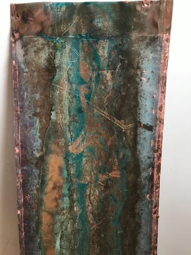 Kupferblech 29 1/4" x 10" Patina Grünspan Farben - Bild 12 von 13