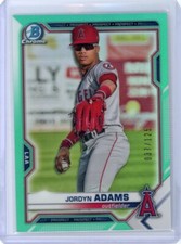 2021 Bowman Chrome #BCP156 Jordyn Adams Aqua Refractor /125 Prospect Angels