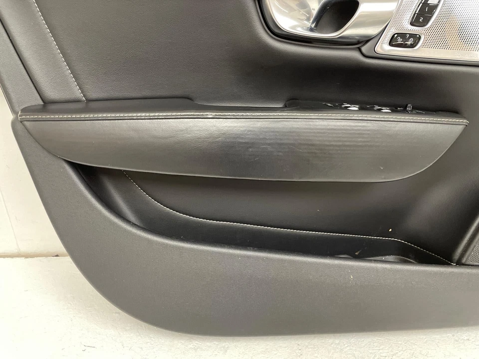 2018-2022 VOLVO S90 FRONT LEFT DOOR TRIM PANEL LEATHER CHARCOAL W/ WOOD INSERT Foto 3 de 4