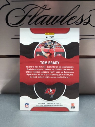 2022 Panini Donruss Elite Title Waves 2021 titolo passante Tom Brady #TW3 SP verde - Foto 2 di 2