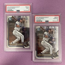 (2) 2022 Bowman Draft Chrome Gavin Cross #BDC6 RC Rookie PSA 9 & PSA 10 LOT (T1)