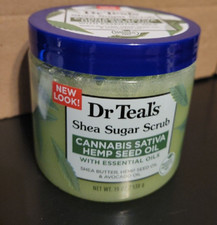 New Dr Teal's Shea Sugar Scrub Sativa Hemp Seed Oil with Essential Oils