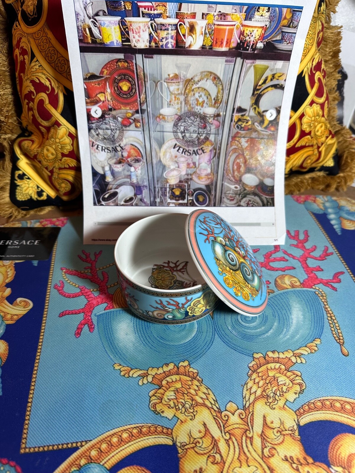 Versace Pattern Box VERSACE LA MER Jewelry trinket Box Rosenthal Luxury Gift idea NEW in ...