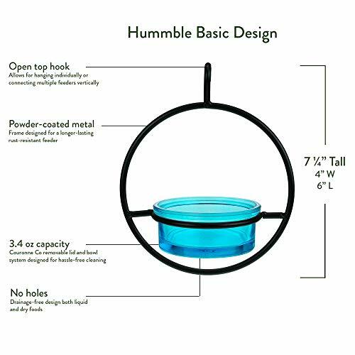 Couronne - 7" Hanging Sphere Bird Feeder - Aqua - Picture 5 of 6