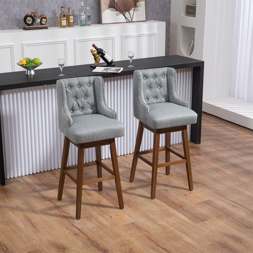 Set of 2 360° Swivel Bar Stools Bar Chair Kitchen Counter Height Dining Chair US - Picture 42 of 93