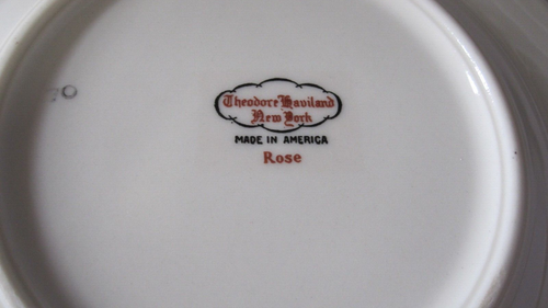 Limoges Theodore Haviland New York Set 7 Dessert Plates 6 1/2 Rose 1948-1956 - Picture 7 of 8