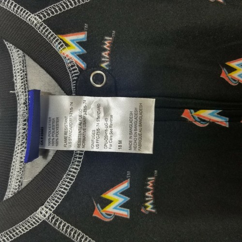 Miami Marlins Pyjama Strampler Krabbel Kleinkind GR. 18M MLB  - Bild 4 von 6