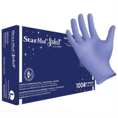 Sempermed StarMed Select Purple Nitrile Gloves, Size Large - Box of 100